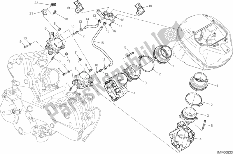 Todas as partes de Corpo Do Acelerador do Ducati Hypermotard SP 821 2013